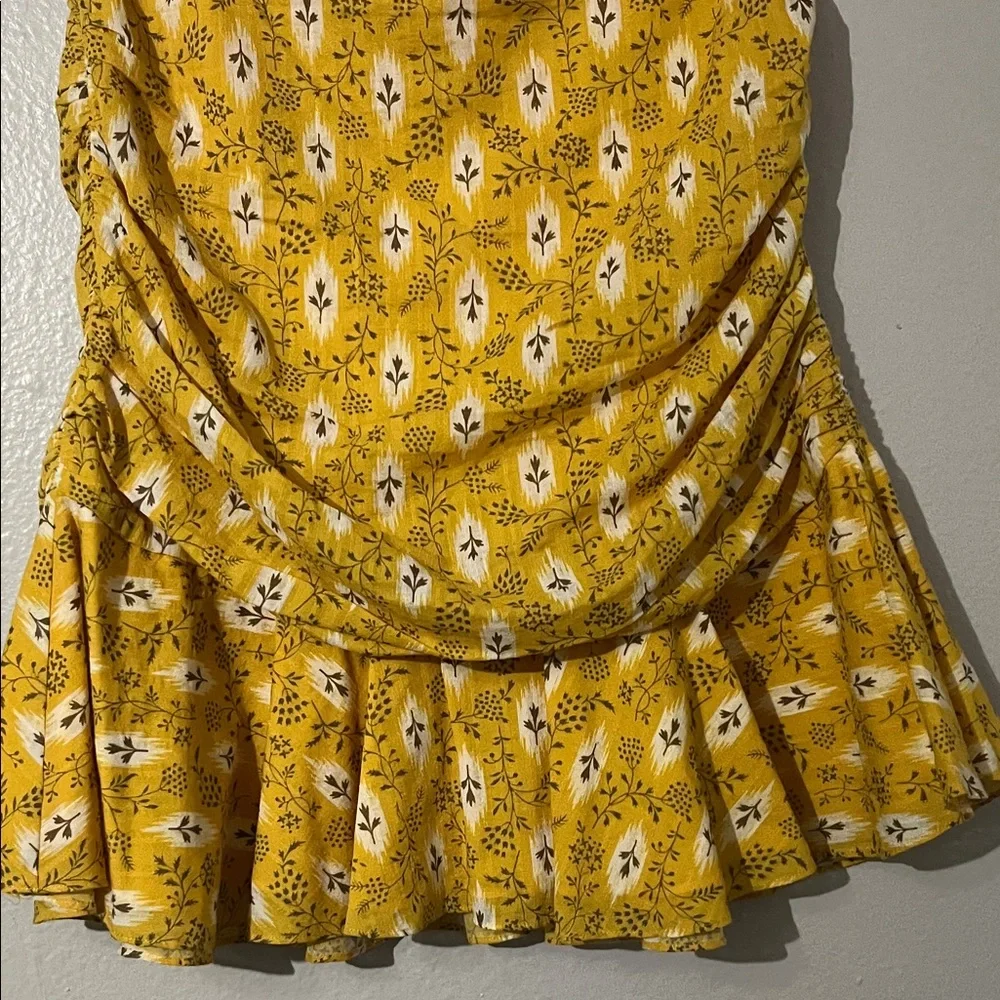 Veronica Beard Taras Botanical Ikat Ruched Mini Skirt - Picture 4 of 6